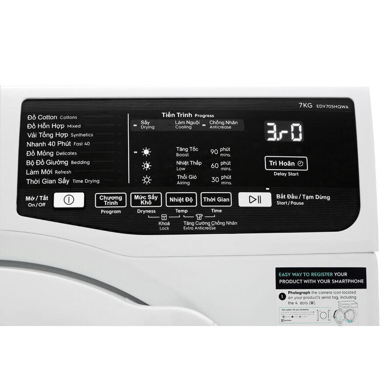 Máy sấy thông hơi Electrolux 7 Kg EDV705HQWA