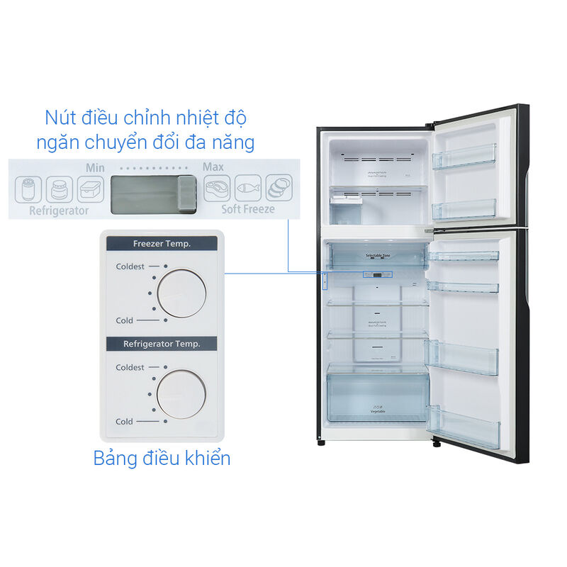 Tủ lạnh Hitachi Inverter 366 lít R-FVX480PGV9 GBK