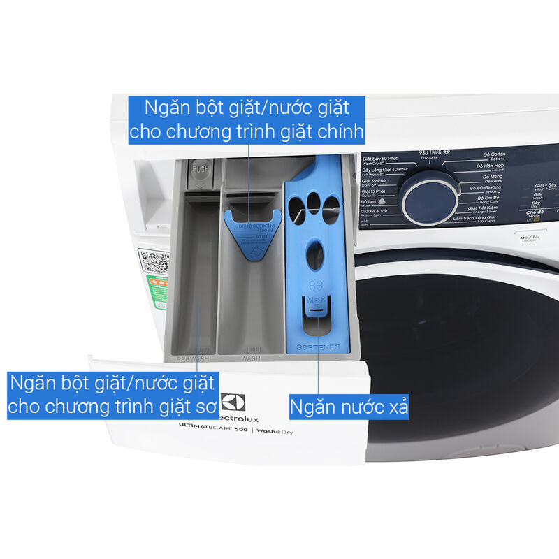 Máy giặt sấy Electrolux Inverter 9 kg EWW9024P5WB