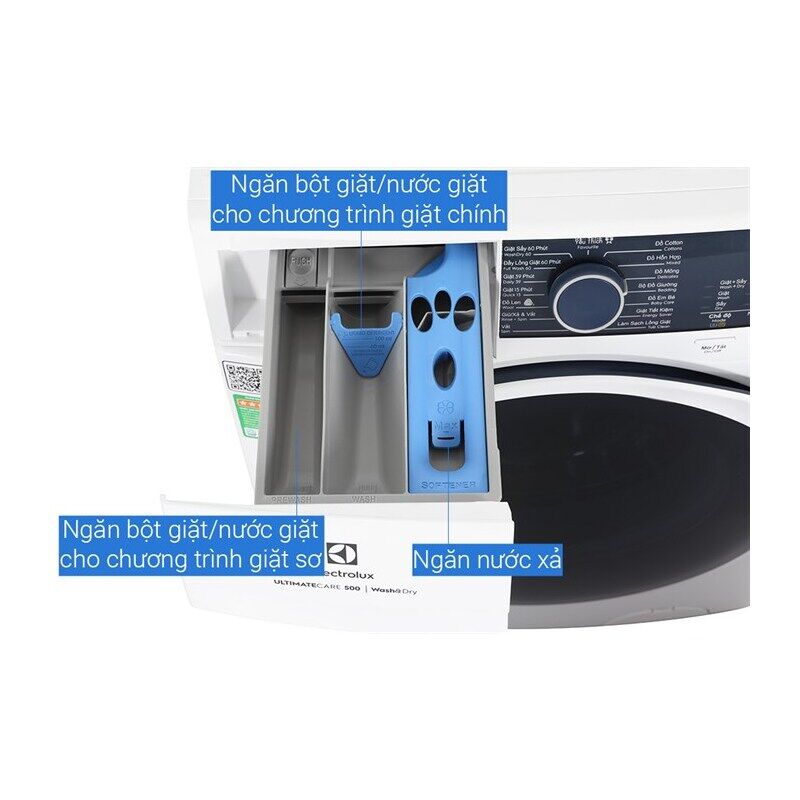 Máy giặt sấy Electrolux UltimateCare 500 Inverter giặt 9 kg - sấy 6 kg EWW9024P5WB