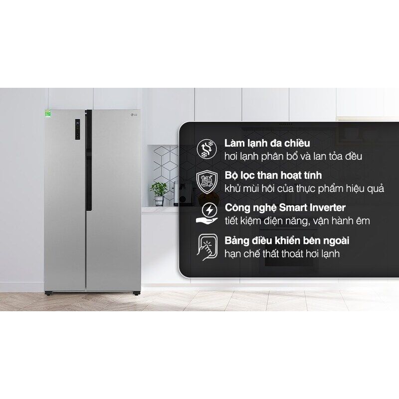 Tủ lạnh LG Inverter 519 lít Side By Side GR-B256JDS