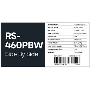 Tủ lạnh Casper Inverter 458 lít RS-460PBW